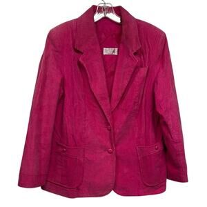 Vintage 80's Women's Liz Novak Collection Hot‎ Pink 100% Cotton Y2K  Blazer
